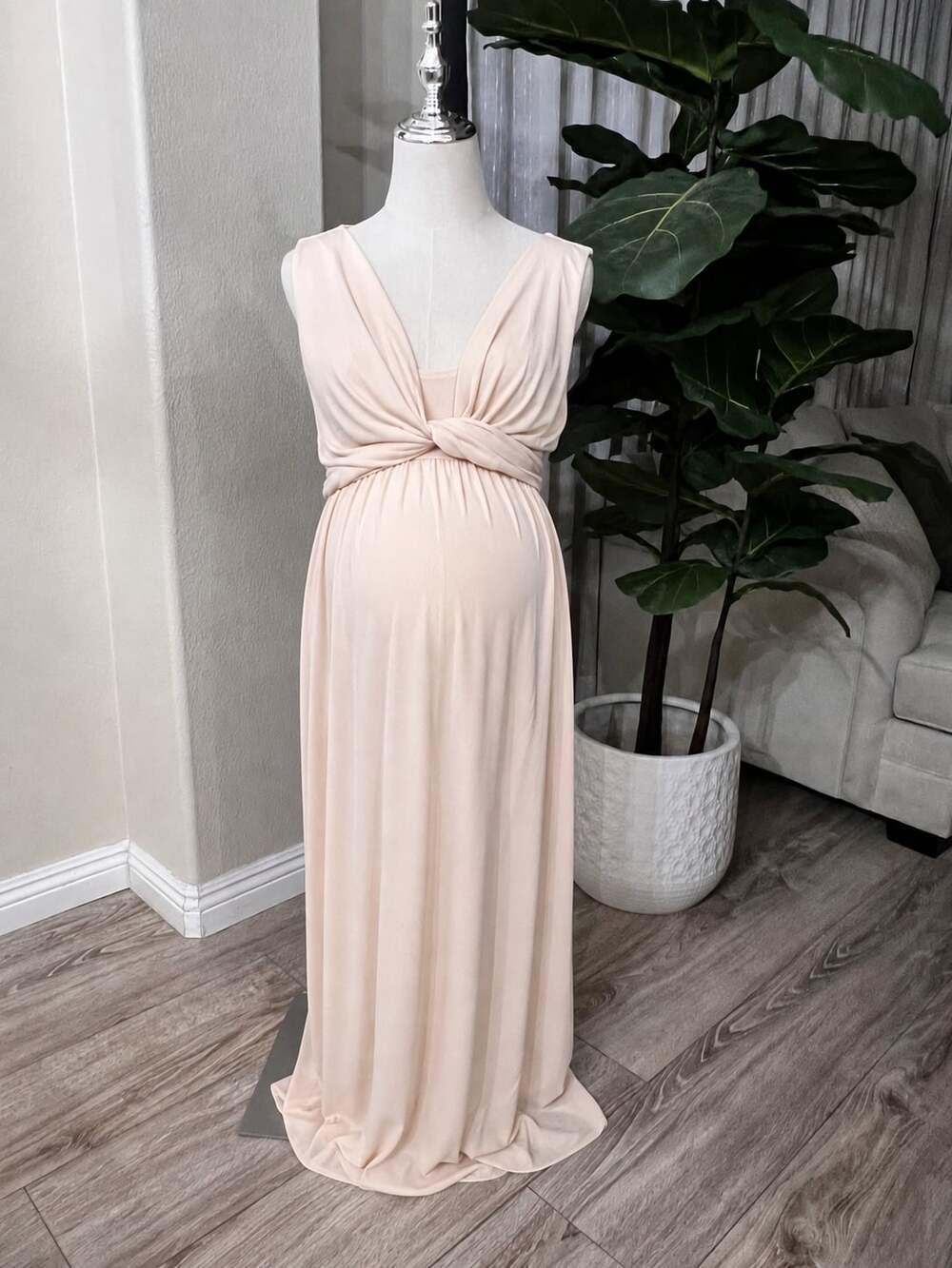 H&M Mama Maternity Nursing Blush Pink Maxi Dress Medium